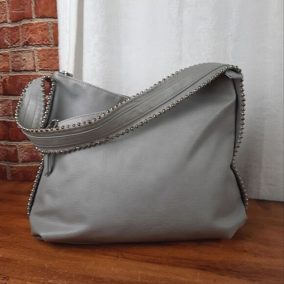 INC International Concepts Handbags - INC International Concepts Elegant Gray Studded Shoulder Bag